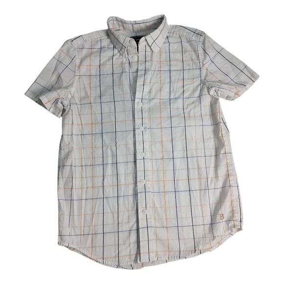 B by Brooks Brothers Classic Fit Short Sleeve Dress Shirt Big Boys 14 Y Plaid - Picture 1 of 8